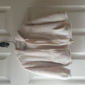 Old Navy Sherpa critter zip hooded coat, cream, 3T